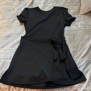 Stylish Black Athletic skort Dress with Bow that ties.